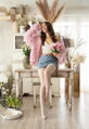 Strumpfhose mit Schmetterlings- und Blumenmuster PAPILLON 20 DEN Knittex