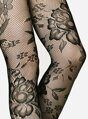 Netzstrumpfhose mit Blumen № 015 Lores