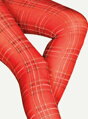 Rote karierte Strumpfhose VALENTINA 40 DEN Lores