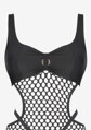 Schwarzer elastischer Netzbody für Damen JANETTE HOT Marilyn