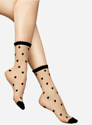 Dünne Socken mit Herzen CUORI 20 DEN Lores