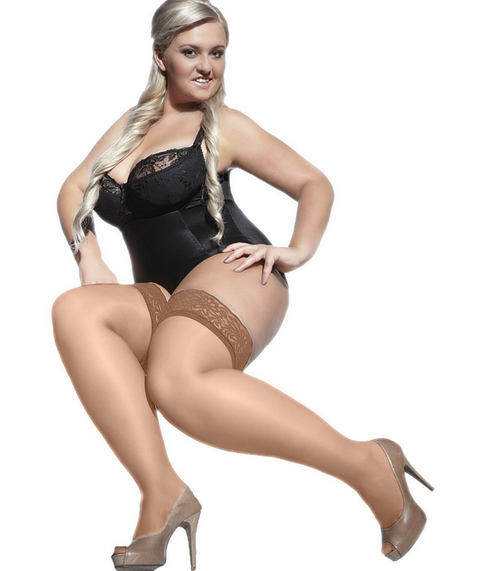 Halterlose Strümpfe mit Spitze für Mollige BELLA 15 DEN Adrian Halterlose Strümpfe mit Spitze für Mollige BELLA 15 DEN Adrian