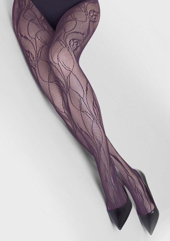 Feinstrumpfhose im Netzdesign mit Blumenmotiv CHARLY F08 Marilyn