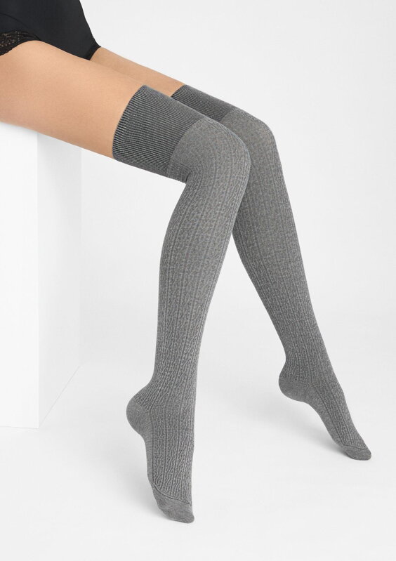 Damen-Overknee-Socken aus Baumwolle mit Rippmuster ZAZU COTTON A40 Marilyn Damen-Overknee-Socken aus Baumwolle mit Rippmuster ZAZU COTTON A40 Marilyn