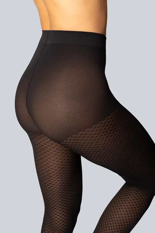 Schwarze Strumpfhosen mit geometrischem Muster CRISTALS 50 DEN Mona Schwarze Strumpfhosen mit geometrischem Muster CRISTALS 50 DEN Mona